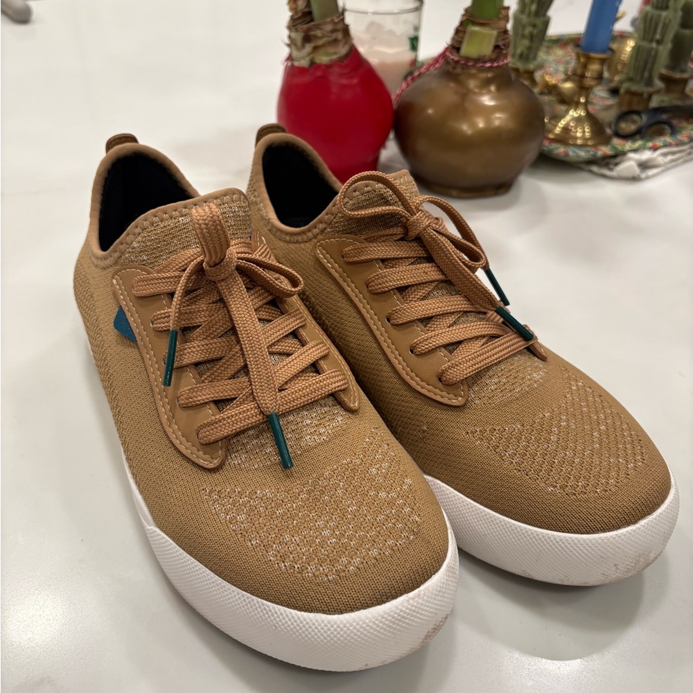 Vessi weekend Tan and White Sneakers